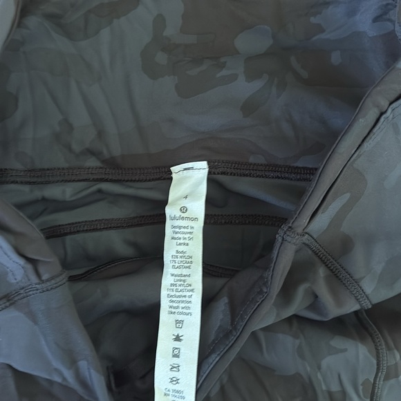 lululemon fast and free high rise shorts 10" camo black gray 4 pockets running - Picture 3 of 5